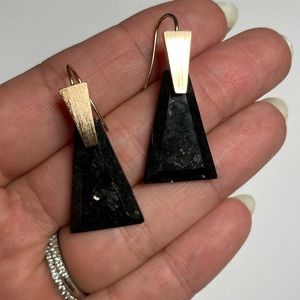 Kendra Scott Collins Drop Earrings in Black Granite / Rose Gold